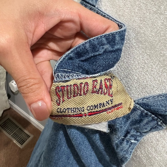 Vintage 90s‎ Studio Ease 100% Cotton Denim Midi Dress - Picture 5 of 10